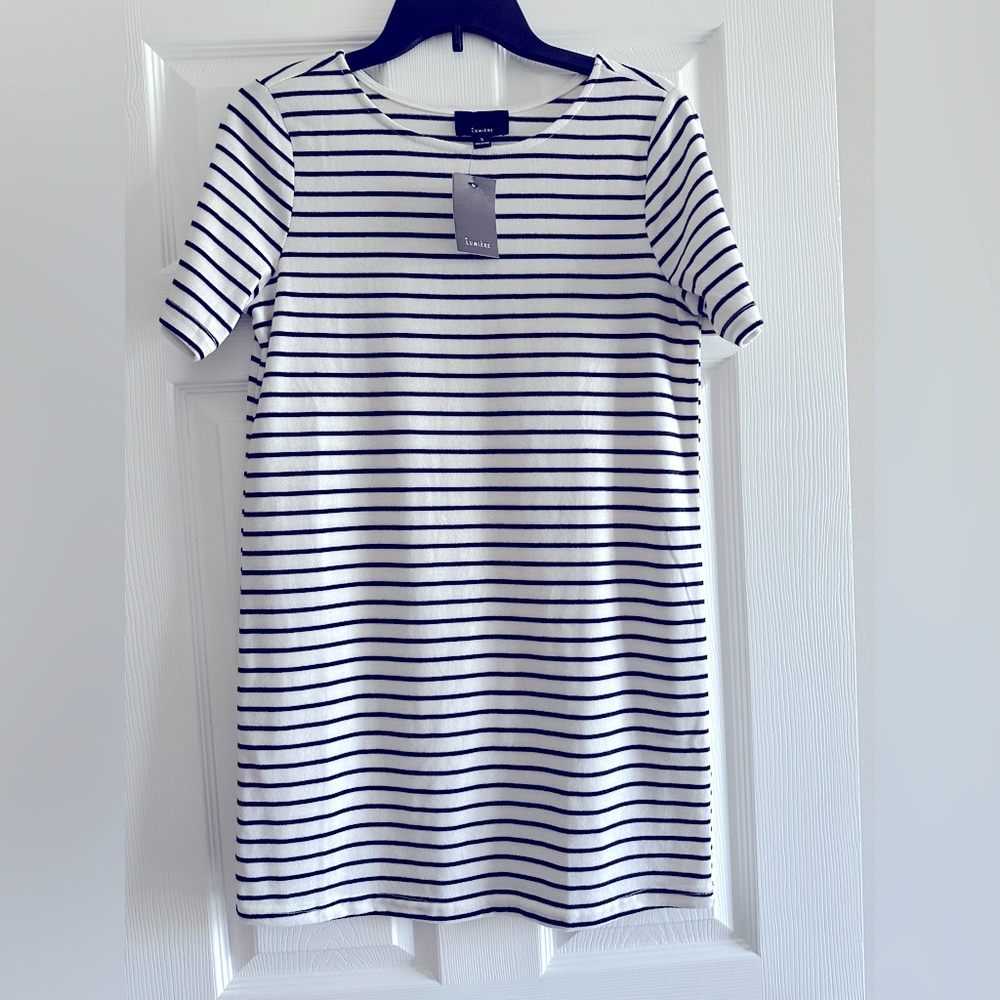 Lumière Black & White Striped Dress